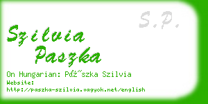 szilvia paszka business card